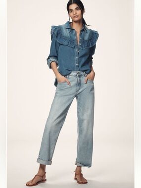 Pilcro Baggy Slim Boyfriend High Rise relaxed fit jeans. Size 29